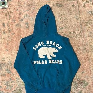 Gildan Blue Polar Bear Hoodie Sweatshirt